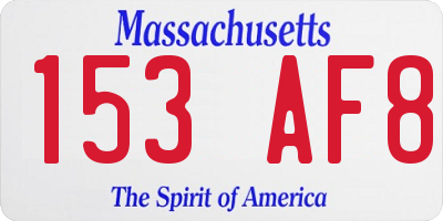 MA license plate 153AF8