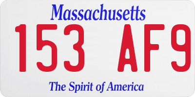 MA license plate 153AF9