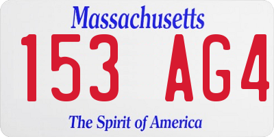 MA license plate 153AG4