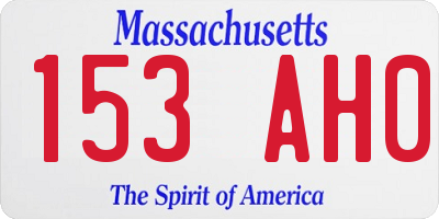MA license plate 153AH0