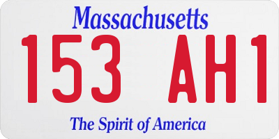MA license plate 153AH1