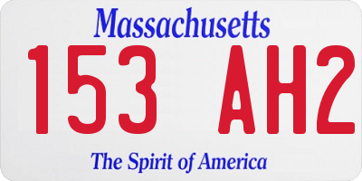 MA license plate 153AH2