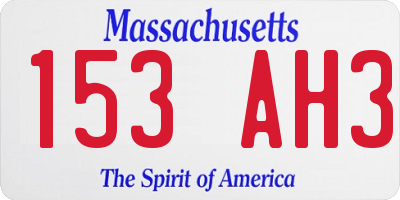 MA license plate 153AH3