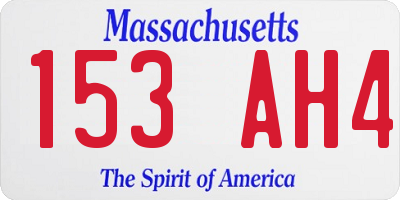 MA license plate 153AH4