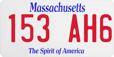 MA license plate 153AH6