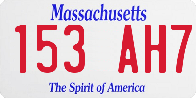 MA license plate 153AH7