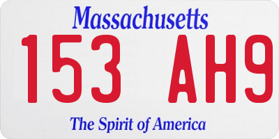 MA license plate 153AH9