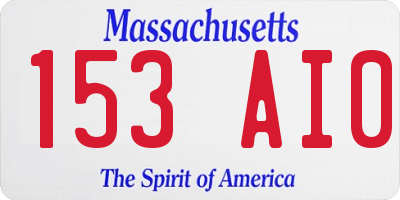 MA license plate 153AI0