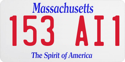 MA license plate 153AI1
