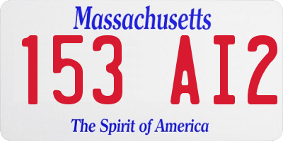 MA license plate 153AI2