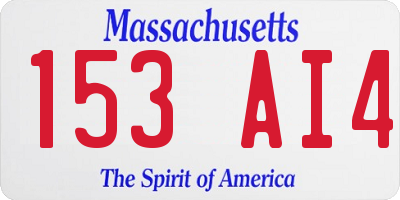 MA license plate 153AI4
