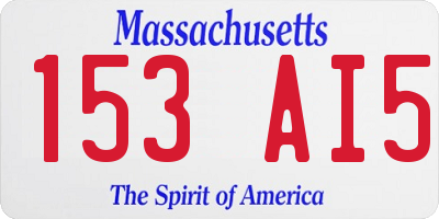 MA license plate 153AI5