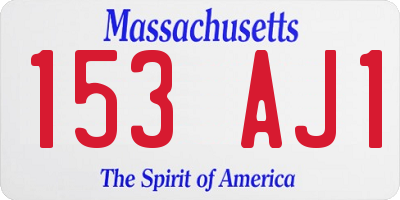 MA license plate 153AJ1