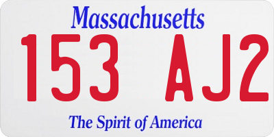 MA license plate 153AJ2