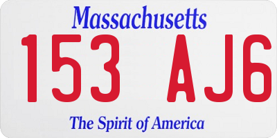 MA license plate 153AJ6