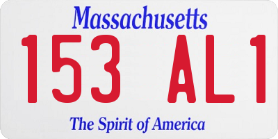 MA license plate 153AL1