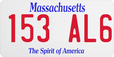 MA license plate 153AL6