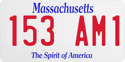 MA license plate 153AM1