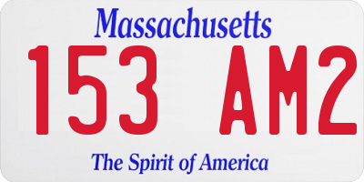 MA license plate 153AM2