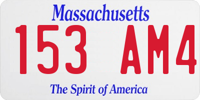 MA license plate 153AM4