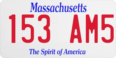 MA license plate 153AM5