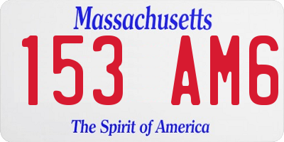 MA license plate 153AM6