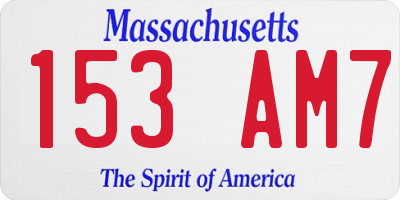 MA license plate 153AM7