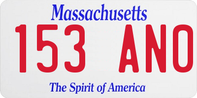 MA license plate 153AN0