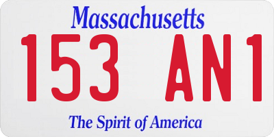 MA license plate 153AN1
