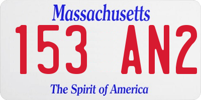 MA license plate 153AN2