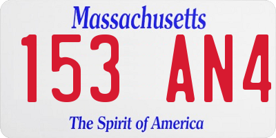 MA license plate 153AN4