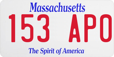 MA license plate 153AP0