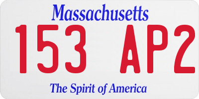 MA license plate 153AP2
