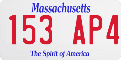 MA license plate 153AP4
