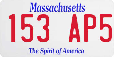 MA license plate 153AP5