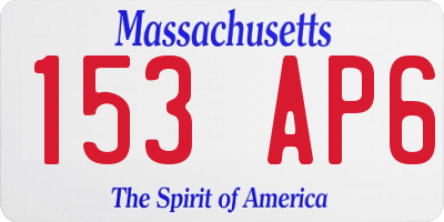 MA license plate 153AP6