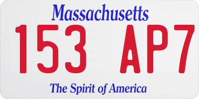 MA license plate 153AP7