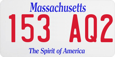 MA license plate 153AQ2