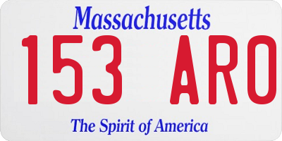 MA license plate 153AR0