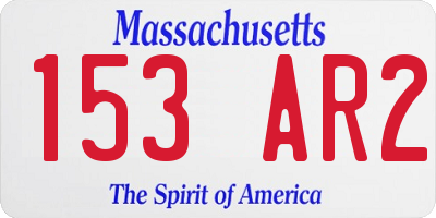MA license plate 153AR2
