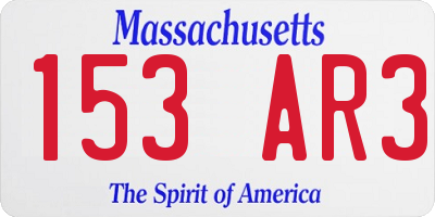 MA license plate 153AR3