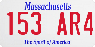 MA license plate 153AR4