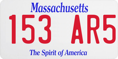MA license plate 153AR5