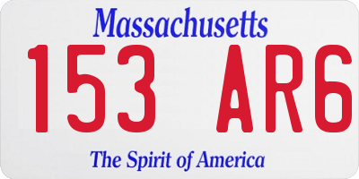 MA license plate 153AR6