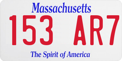 MA license plate 153AR7