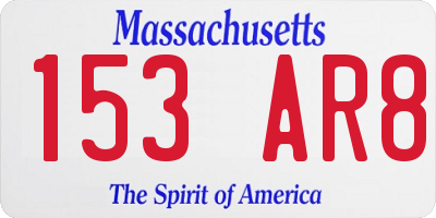 MA license plate 153AR8