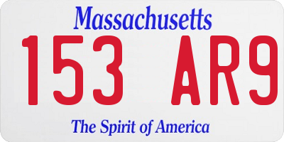 MA license plate 153AR9