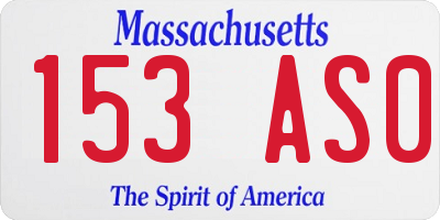 MA license plate 153AS0