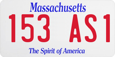 MA license plate 153AS1