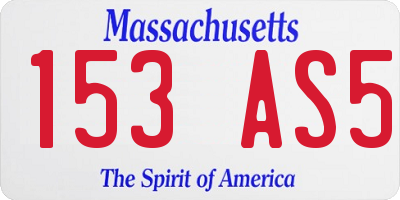MA license plate 153AS5